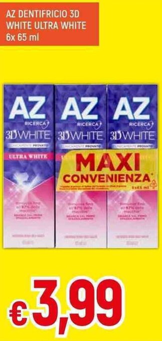 Galassia AZ DENTIFRICIO 3D WHITE ULTRA WHITE 6x 65 ml offerta