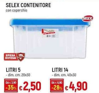Galassia SELEX CONTENITORE LITRI 14 - dim. cm. 40x30 offerta