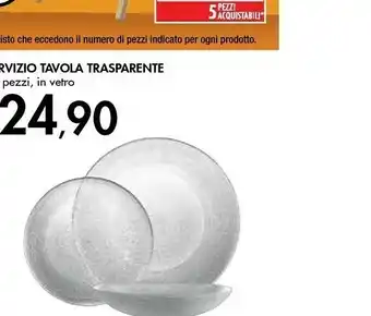 Bennet Servizio Tavola Trasparente 18 Pezzi offerta