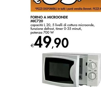 Bennet Forno A Microonde Mic720 offerta