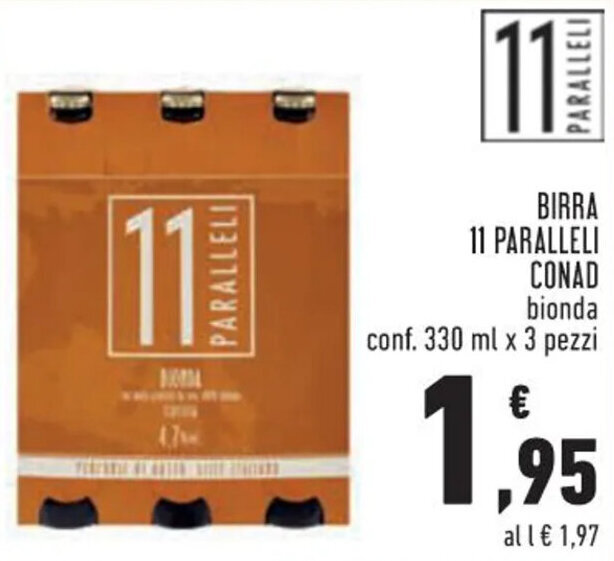 BIRRA 11 PARALLELI CONAD offerta di Conad Margherita