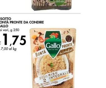 Bennet Gallo Risotto Bontà Pronte Da Condire offerta