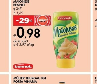 Bennet Bennet - Maionese Classica Delicata 247 g(ml) offerta