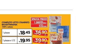 Bennet Completo Letto Stampato Bassettimania 100% Cotone offerta