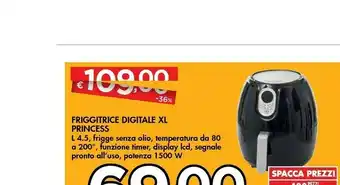 Princess Aerfryer Digitale Xxl Friggitrice Ad Aria