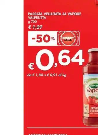 Bennet Valfrutta Passata di pomodoro offerta