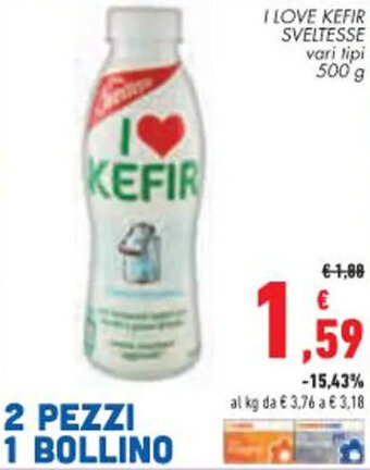 I LOVE KEFIR SVELTESSE vari tipi 500 g