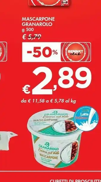 Bennet Granarolo Granarolo - Mascarpone Cremoso 500 g(ml) offerta