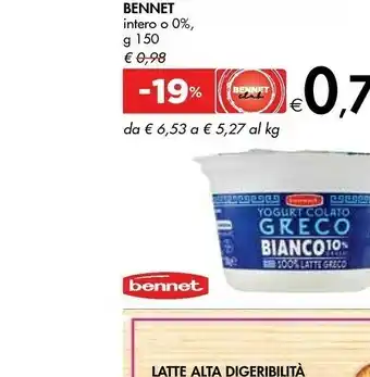 Bennet Bennet Yogurt Colato Greco Bianco offerta
