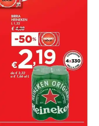 Bennet Heineken Heineken - Birra offerta