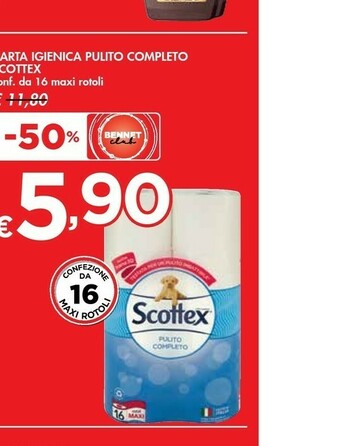 Bennet Scottex Carta Igienica Pulito Completo offerta