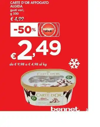 Bennet Algida Algida - Carte d'Or Affogato al Cioccolato 500 g(ml) offerta