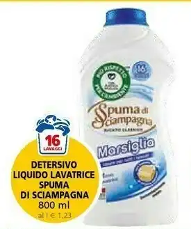Il Gigante Spuma di Sciampagna Detersivo Liquido Lavatrice offerta