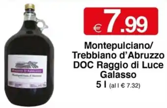 Sì con te Montepulciano/ Trebbiano d'Abruzzo DOC Raggio di Luce Galasso 5 L offerta