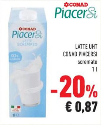 LATTE UHT CONAD PIACERSI scremato 1 L