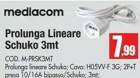 Vobis Mediacom M-PRSK3MT Prolunga Lineare Schuko offerta