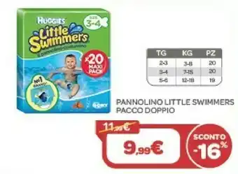 Bimbo Store Huggies Little Swimmers Dopio Taglia S (3-8Kg) 20pz offerta
