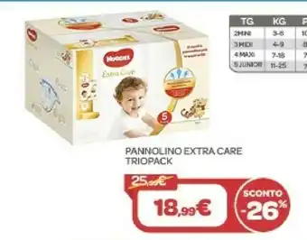 Bimbo Store Huggies Pannolino Extra Care Triopack offerta