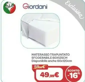 Bimbo Store Giordani Materasso Trapuntato Sfoderabile offerta