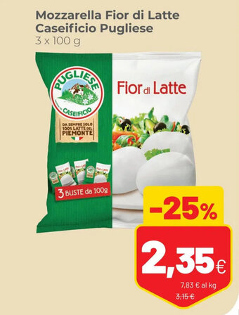 Coop Mozzarella Fior di Latte Caseificio Pugliese 3 x 100 g offerta