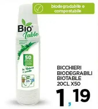 Despar Bicchieri Biodegrabili Biotable offerta