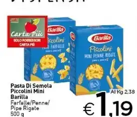 Crai Barilla pasta di semola piccolini mini offerta