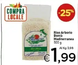 Crai Bontà mediterranea riso arborio offerta