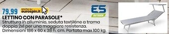 Es outdoor lettino con parasole