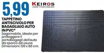 Eurospin Keiros tappetino antiscivolo per bagagliaio auto in pvc offerta