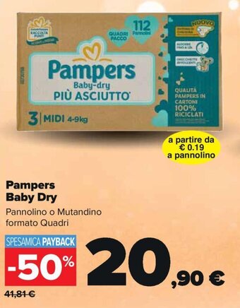 Carrefour Pampers Baby Dry offerta
