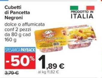 Cubetti di Pancetta Negroni 160 g