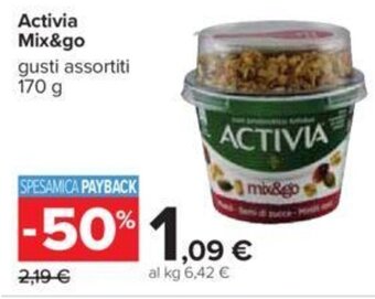 Carrefour Activia Mix&go gusti assortiti 170 g offerta