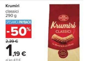 Carrefour Krumiri classici 290 g offerta