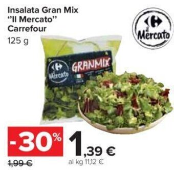 Carrefour Insalata Gran Mix "Il Mercato" Carrefour 125 g offerta
