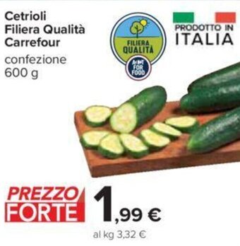 Carrefour Cetrioli Filiera Qualità Carrefour 600 g offerta