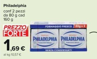 Carrefour Philadelphia conf 2 pezzi da 80 g cad 160 g offerta
