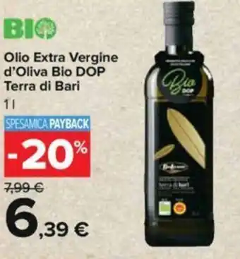 Carrefour Olio Extra Vergine d'Oliva Bio DOP Terra di Bari 1 l offerta