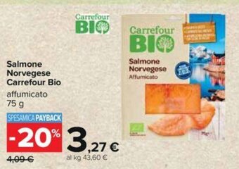 Carrefour Salmone Norvegese Carrefour Bio 75 g offerta