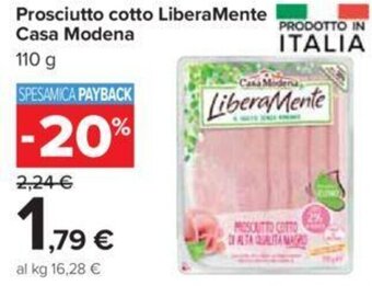 Prosciutto cotto LiberaMente Casa Modena 110 g