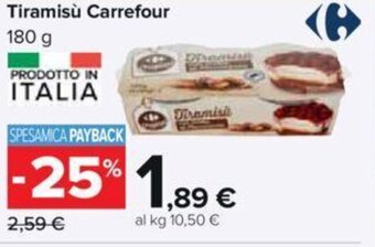 Carrefour Tiramisù Carrefour 180 g offerta