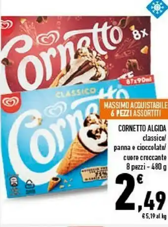 Conad Algida Cornetto Classico Formato Speciale 480 G(ml) offerta