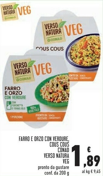 Conad Conad - Farro E Orzo Con Verdure 200 G(ml) offerta