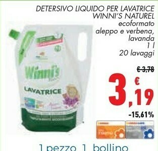 Conad Winni's Detersivo Liquido Per Lavatrice offerta