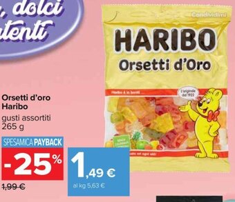 Carrefour Orsetti d'oro Haribo 265 g offerta