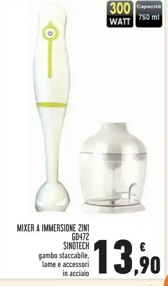 Conad Sinotech Mixer A Immersione 2 In 1 GD472 offerta