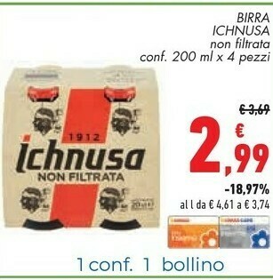 Conad Ichnusa Birra offerta