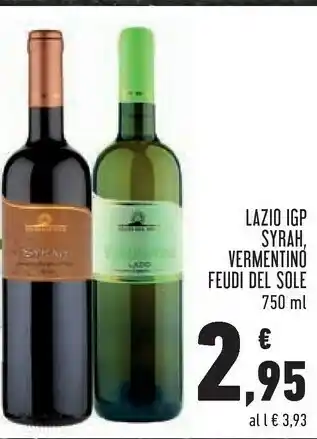 Conad Feudi del sole Lazio Igp Syrah Vermentino offerta