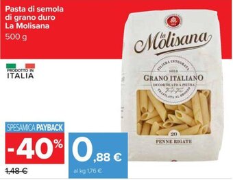 Carrefour Pasta di semola di grano duro La Molisana 500 g offerta