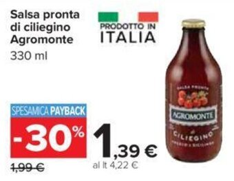 Carrefour Salsa pronta di ciliegino Agromonte 330 ml offerta