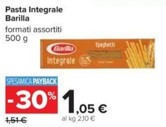 Carrefour Pasta Integrale Barilla 500 g offerta